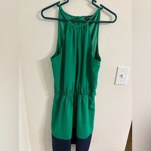 Express Emerald Green & Navy Blue Color-block dress. NWOT.